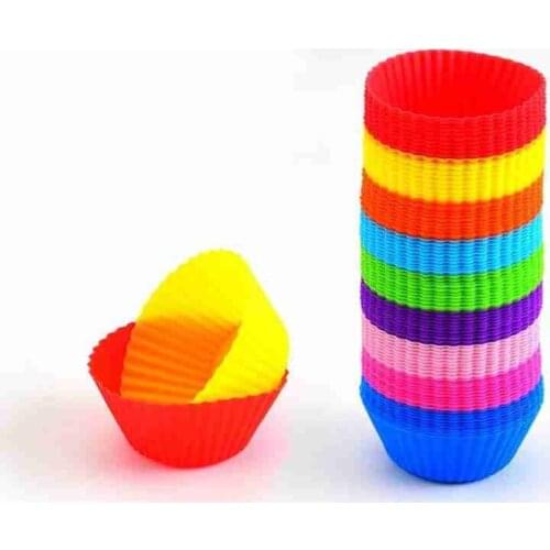 10PCS Silicone Muffin Cup For Baking Kitchen Cupcake Cup Bakeware Mold Muffin Cupcake Cup Silicone Round Cupcake Cup