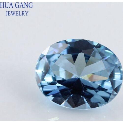 106# Size 2x3~12x16mm Oval Shape Stone Brilliant Cut Synthetic Spinel Blue Stone For Jewelry