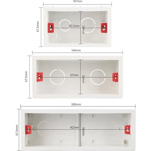 118 Type Mounting Box Hidden Internal Cassette Junction Wiring Case US AU Standard Wall Light Switch Socket Back Inside Box