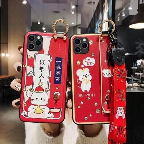 3D Emboss Phone Case for Samsung S10e S8 S9 S10 S20 Ultra Plus Note 8 9 10 Plus Soft Back Covers Capa Lanyard Matte Coque