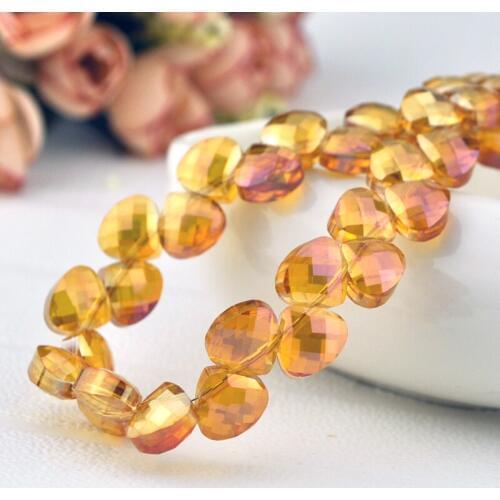 490pcs 9x10mm Gold Pink Plated Crystal Beads Crystal Faceted Beads for Chandeliers Jewelry Water Drop Beads DIY