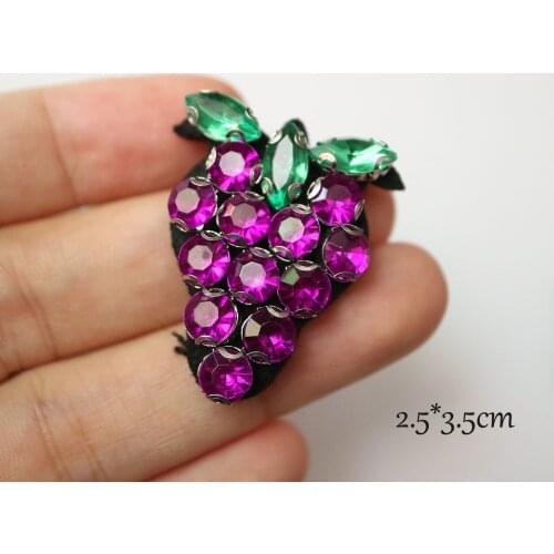 5pcs Fashion DIY grape beaded Patches for clothing Embroidery Sequin sew on fruit patches for bags decorative parches applique