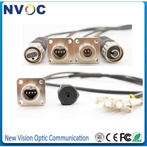 5Pcs/Lot,4Cores,5.0mm,Imported Armaid Yarn,Armored Cable,L:50CM,ODC Square Type (Female) to LC SC FC/UPC Fiber Optic Patchcord