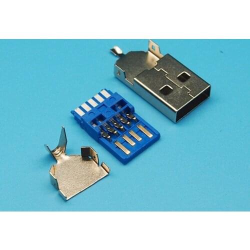 50set 3 IN 1 USB3.0 A Male plug USB3.0 A/M welding wire male plug short body type