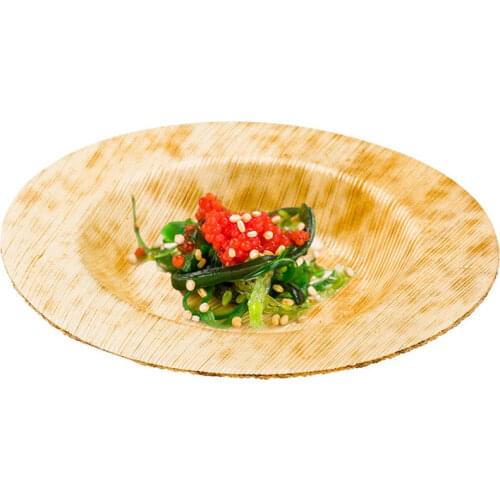 Promotion - Party Wedding Supplies, Disposable Eco-Friendly Tableware, 90mm Bamboo Leaf Round Dinner Plate, 10/Pack