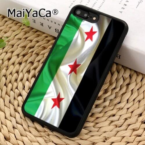 MaiYaCa Syria line flag Hard black Phone Case Cover For iPhone 11 12 Pro 5 6s 7 8 XR XS max Samsung Galaxy S7 edge S8 S9 plus