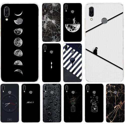 43AS Black & White Soft Silicone Tpu Cover phone Case for huawei Honor 8 8a Prime 8s 8x 8 lite 9 9x 9 lite 10 10i 10 lite
