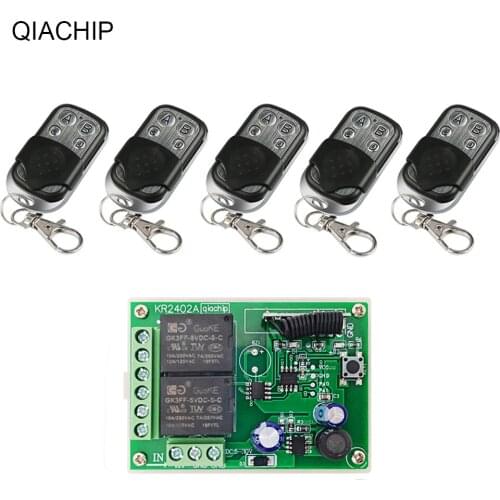 QIACHIP 433 MHz 4 Channel Wireless Remote Control Switch DC6-30V 2CH Relay Receiver Modules 24V 12V RF Transmitter controllor