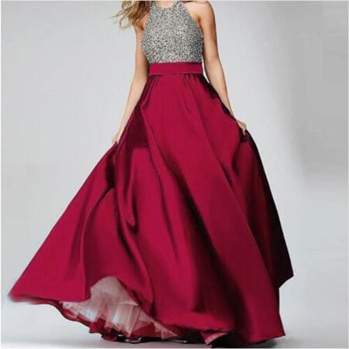 Elegant Burgundy High Waist Satin Long Skirts Floor Length Formal Evening Prom Party Skirts Maxi Skirt Custom All Color Free
