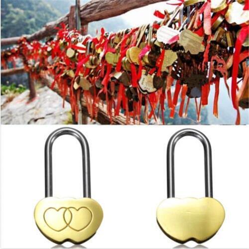 Hot Sale Padlock Love Lock Engraved Double Heart Valentines Anniversary Day Gifts Couple Christmas Gift