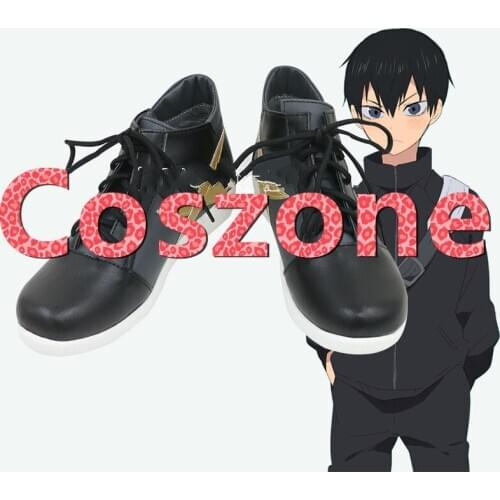 Haikyuu!! Tobio Kageyama Black Cosplay Shoes Boots Halloween Carnival Cosplay Costume Accessories