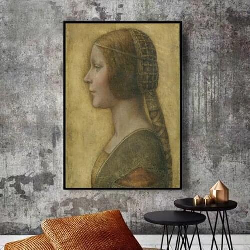 La Bella Principessa Canvas Paintings By Leonardo Da Vinci Famous Wall Art Canvas Prints Reproductions Wall Pictures Home Decor
