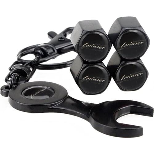 For Lorinser Logo Car Tire Valve Stems Caps Wheel Wrench Keychain For Mercedes Benz E B C R ML SL GLA CLK W178 W211 230E 500SEL