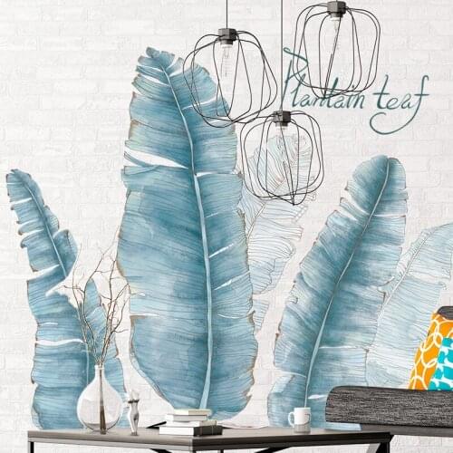 Creative Plantain leaves wall sticker Living room sofa Bedroom background decorations wallpaper home decor beautify stickers