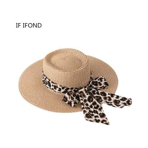 Summer Straw Hat for Women Outdoors Vacation Panama Beach Sun Hats Big Brim UV Protection Fedoras Cap