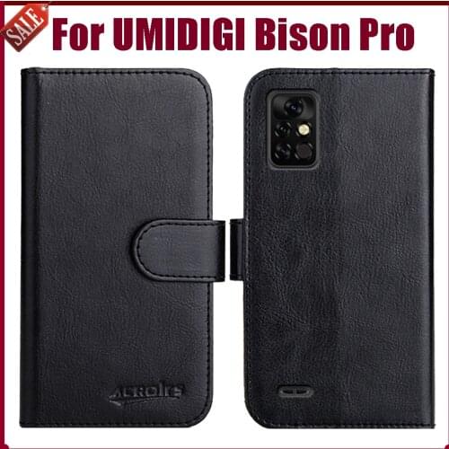 Hot! UMIDIGI Bison Pro Case 6.3" Fashion 6 Colors Flip Soft Leather Wallet Cover For UMIDIGI Bison Pro Case Phone Holder Bag