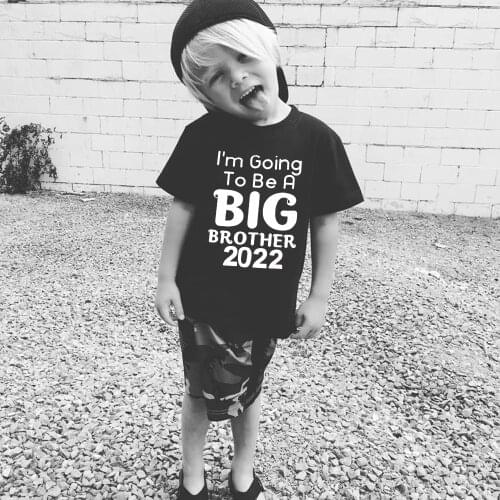Hot Sale Infant Toddler Baby Boys Short Sleeve T Shirt I'm Going To Be A Big Brother 2022 Tee Tops Clothes White Casual Tshirt