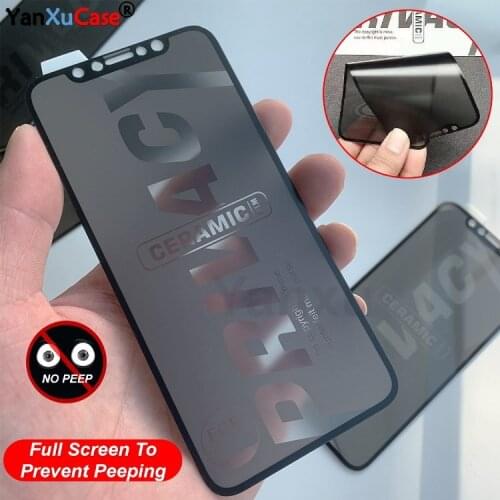 Matte Soft Ceramic Anti-spy Screen Protector For iPhone 12 Pro Max 12 Mini Privacy Film On iPhone 11 Pro XS Max X XR 7 8 6S Plus