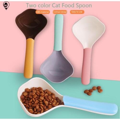 Multifunctional Food Spoon Pet Feeding Spoon With Sealed Bag Clip Creative Measuring Cup Curved Design Easy To Clean