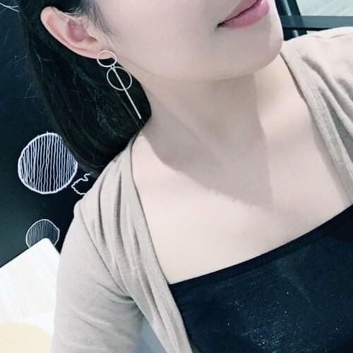 Fashion Simple Long Pendant Size Circle Earrings Temperament Wild Earring Earring Girlfriend Gift