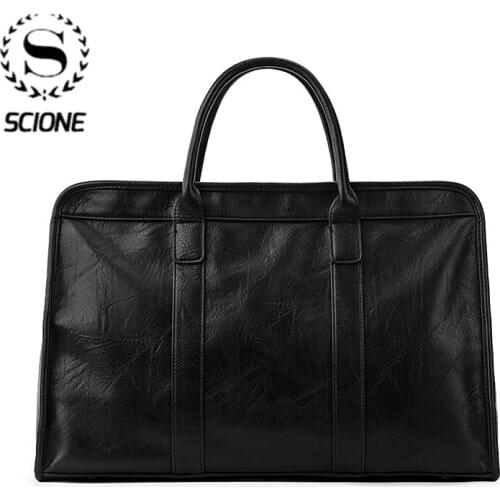 Scione Mens handbag Large-capacity Business Travel Bag Computer Bag Short-distance Business Travel Bag