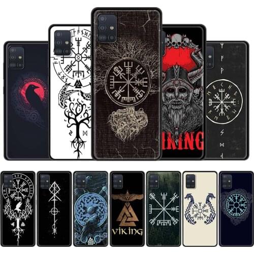 Soft Phone Case For Samsung Galaxy A51 A71 A21s A31 A41 M31 A11 A12 M51 A32 5G M30s A91 A42 Cover Funda Viking Vegvisir Logo Sac