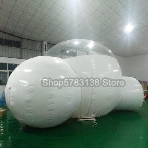 New Inflatable Bubble Tree 4M/5M Inflatable Dome Tent With Two Rooms Clear Igloo Tent With Bath Room Bubble Hotel House Tent