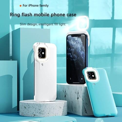 NEW For Iphone 12Pro Max LED Mobile Phone Light Flash Case Case With Selfie Flashlight Ring Cellphone Covers Accessories#g3