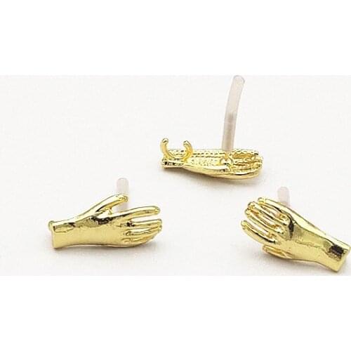 New arrival! 20x10mm 100pcs Zinc Alloy Hand shape Ear studs for Hand Made Earrings DIY parts,Jewelry Findings & Components