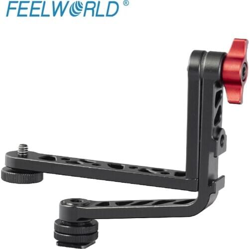 FEELWORLD New Aluminum Dual L Tilt Arm for FW279S F5 FW568 FW279 F570 T7 DSLR Camera Field Monitor Stabilizer Gimbal
