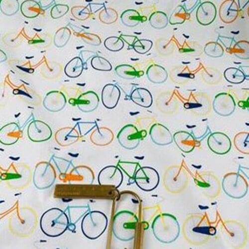 Brand New Cartoon Colorful Bike Bicycle Printed Cotton Fabric 1 Fabric Patchwork for Cloth Dress Party Home Decor