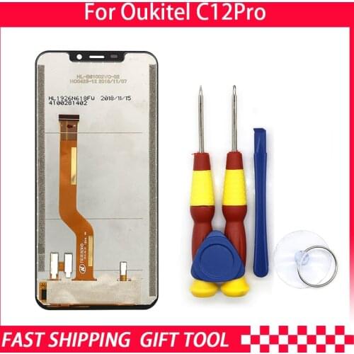 Brand New Original Oukitel C12 Pro LCD Display + Touch Screen Assembly For Oukitel C12 Pro+Tools+3M Adhesive