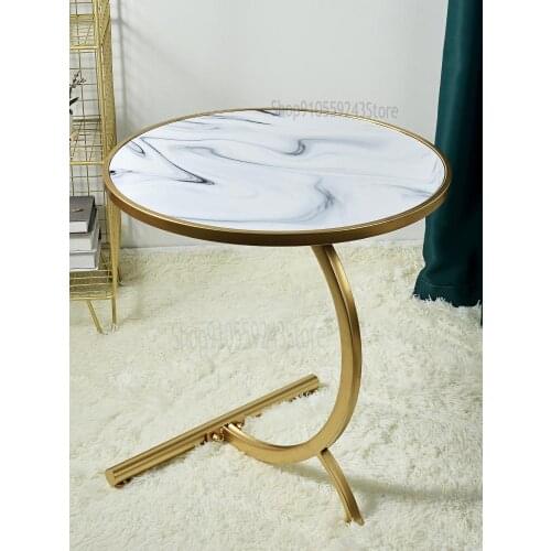 Light Luxury Sofa Side Table Living Room Side Table Net Red Simple Balcony Wrought Iron Small Round Table Nordic Bedroom Small T