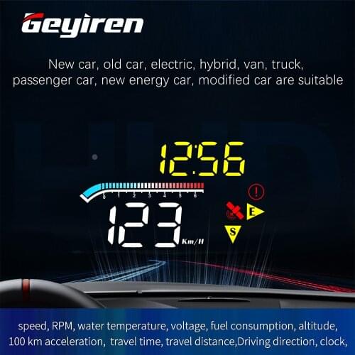 NEW M17 hud obd head up display OBD2 GPS Dual System Windshield Speed Projector Security Alarm Water temp Overspeed RPM Voltage