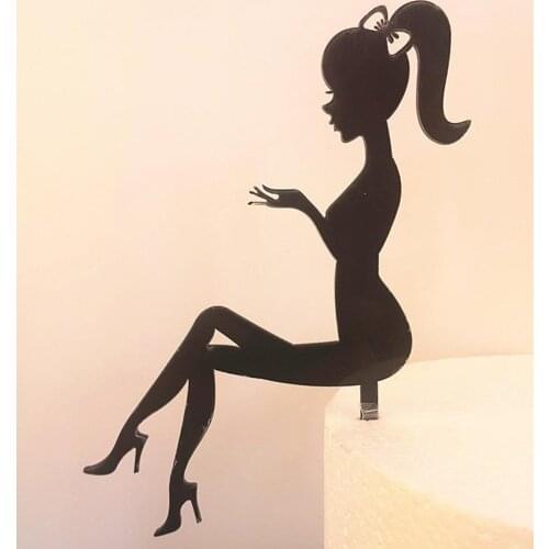 DIY High Heels Girl Lady Silhouette Wedding Birthday Cake Topper Acrylic