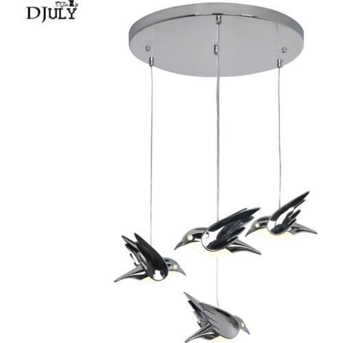 Nordic Creative Stainless Bird Shape Pendant Lights Acrylic for Living Room Bar kitchen Dining Room led Hanging Lamp Home Deco