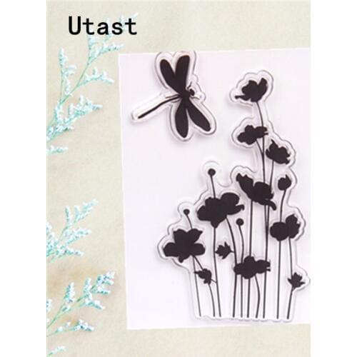 Dragonfly Flowers Clear Silicone Stamps /Transparent Rubber Stamp for DIY Scrapbooking /Photo Album Decorative Craft Making