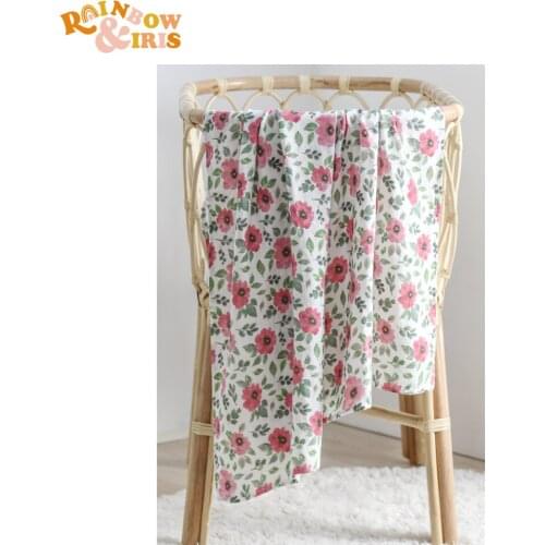 Rainbow&Iris Bamboo Cotton Super Soft Baby Muslin Swaddle Receiving Blanket Changing Mat Diaper Wrap Fashion Digital Print
