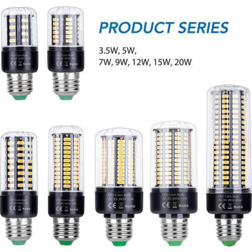 WENNI Corn Bulb 220V Lampara E14 LED Lamp 3.5W 5W 7W 9W 12W 15W 20W E27 LED Bulb B22 Candle LED Light 5736SMD 110V Home Lighting