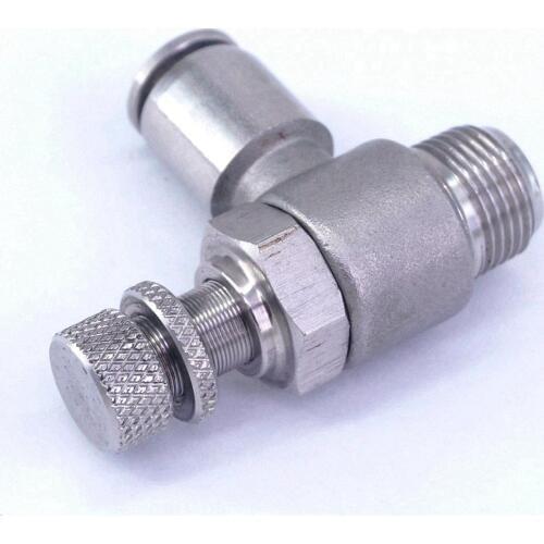 Tube 10mm*3/8"BSP 304 Stainless Speed Regulating Valve Pneumatic Elbow Quick Fitting Anticorrosion Antioxidation