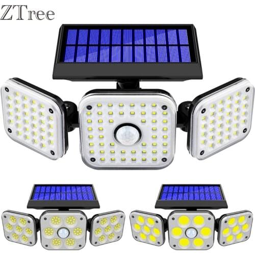Solar Lights Outdoor LED 800LM Wireless LED Solar Motion Sensor Lights With Adjustable Lamps Waterproof Security Light