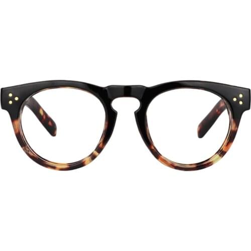 Zeelool Unisex Retro Boston Frame Round Eyeglasses Frame with Clear Lens Malloy VFP0273-01 Tortoise