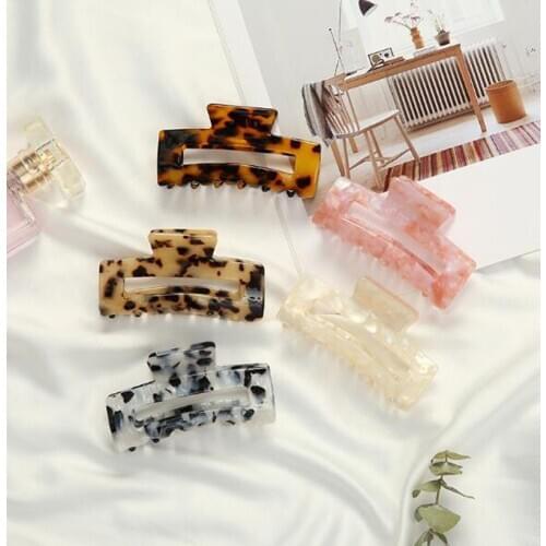 New Retro Fashion Decorative Hair Clip Leopard Hair Accessories Acetate Plate Grab Clip Hair Claws Women Girls Hair Clips