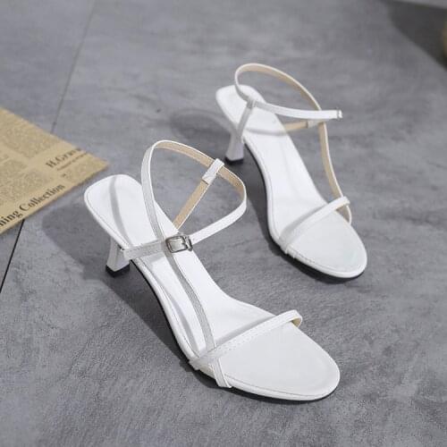 White Black Snake Print Strappy Heels Sandals Slippers Women High Heels Sandals Square Toe Slides Party Shoes New Women Sandals