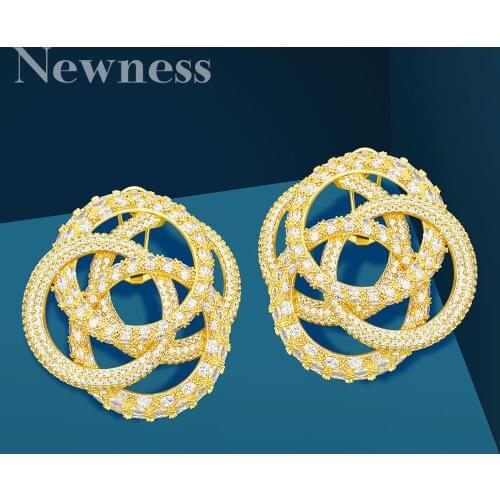 Newness Luxury line Luxury Popular Heart Stud Earring For Women Accessories Full Cubic Zirconia Earrings pendientes mujer moda