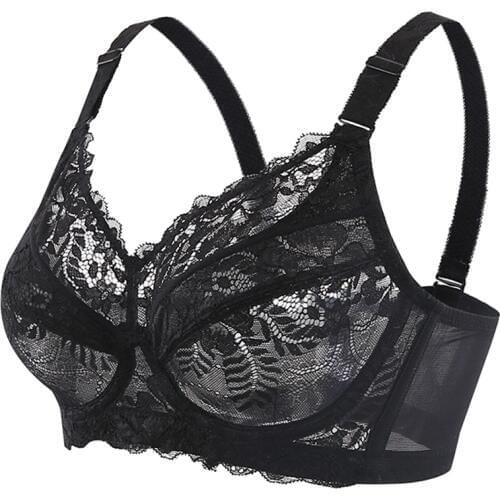 Womens Full Coverage Lightly Padded Underwire Floral Lace Bra 36 38 40 42 44 46 48 B C D E F G
