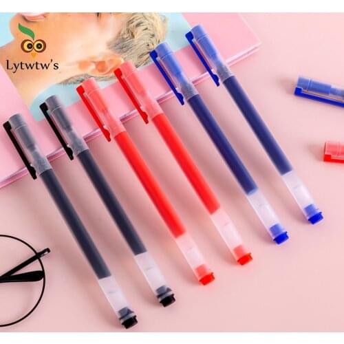 1 Pcs Lytwtws Stationery Large Capacity Gel Pen School Office Supplies Red Blue Black 0.7mm Carbon Pen