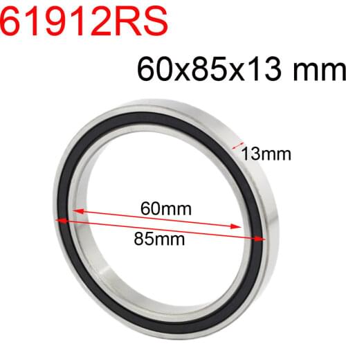 10pcs/lot 61912 6912-2RS bearing sealed 60x85x13 mm 61912-2RS ball bearing 60mm diameter 6912RS steel deep groove ball bearing