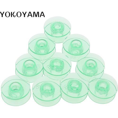 YOKOYAMA 10Pcs/Set Green Plastic Bobbins For Thread String Sewing Machine Spool Tools Home Manual DIY Sewing Accessories