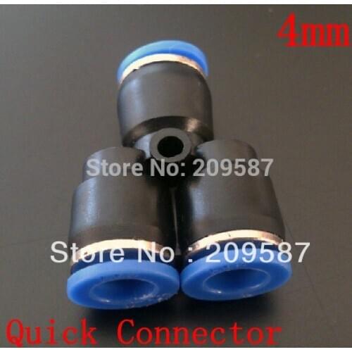 100pcs 4mm Push In Equal Y Pneumatic Jointer Quick Connector